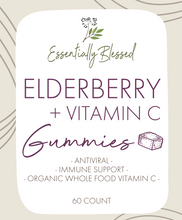 Load image into Gallery viewer, Organic Elderberry + Organic WHOLEFOOD Vitamin C Gummies!